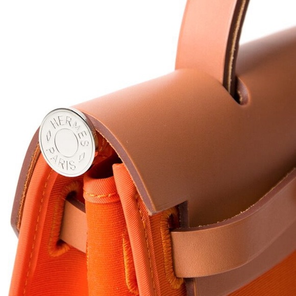 Hermes  Vache Hunter Toile Herbag Zip 31 PM Orange - Picture 12 of 13